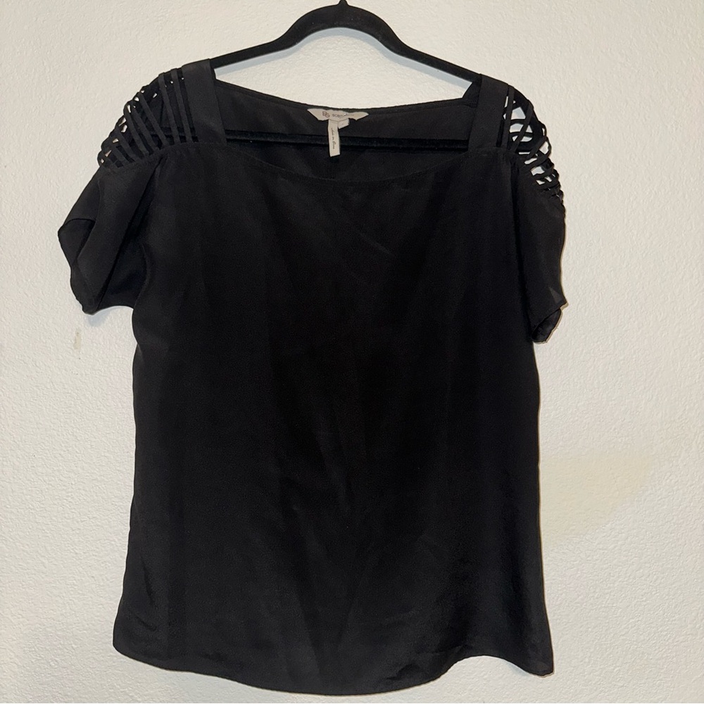 BCBGeneration Black Cutout Sleeve Blouse